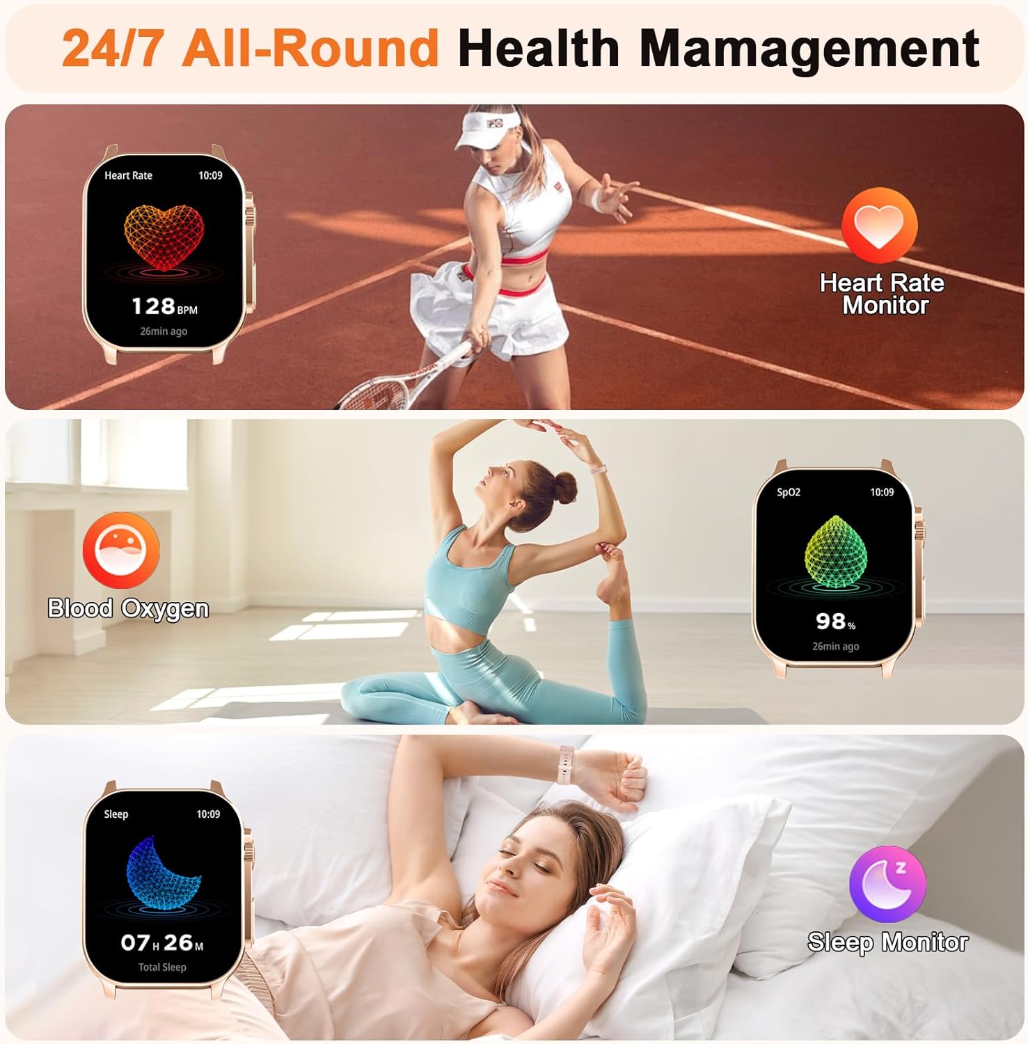 Detalle de Smart Watch for Women: Answer/Make Call with 2.01" AMOLED Curved Screen