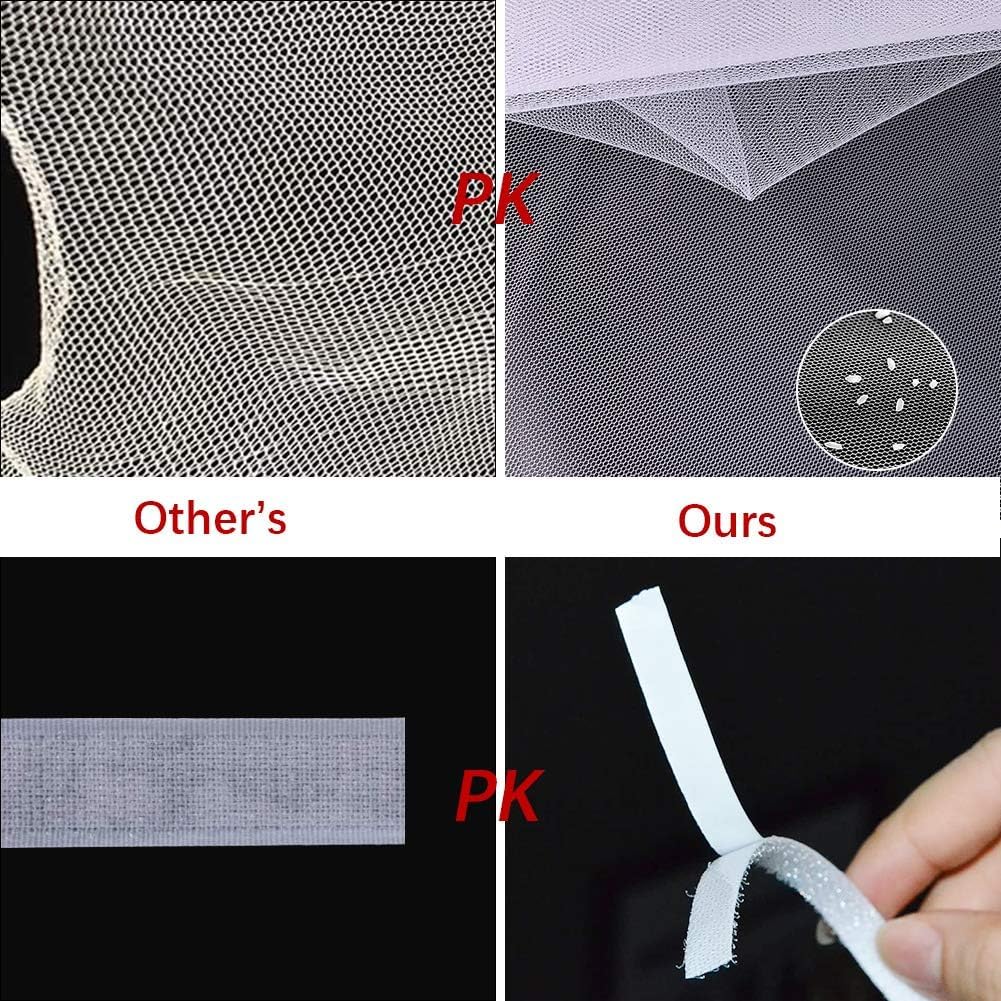 Detalle 2 de MOEGFY Window Screen Mosquito Netting (2 Pack) – Self-Adhesive Fly Screen Mesh Curtain, White, 150x180CM with Sticky Tape