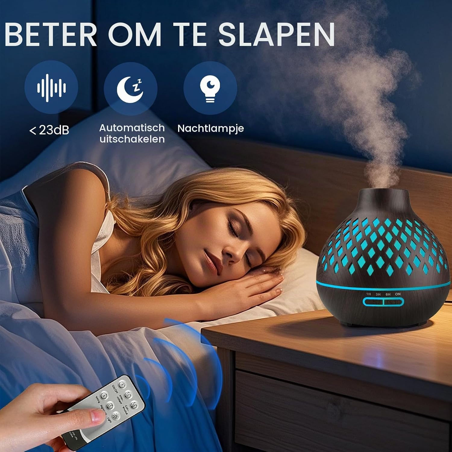 Detalle de AESHORY 00142 etherische-oliediffuser 550 ml met 12 oliën en timer