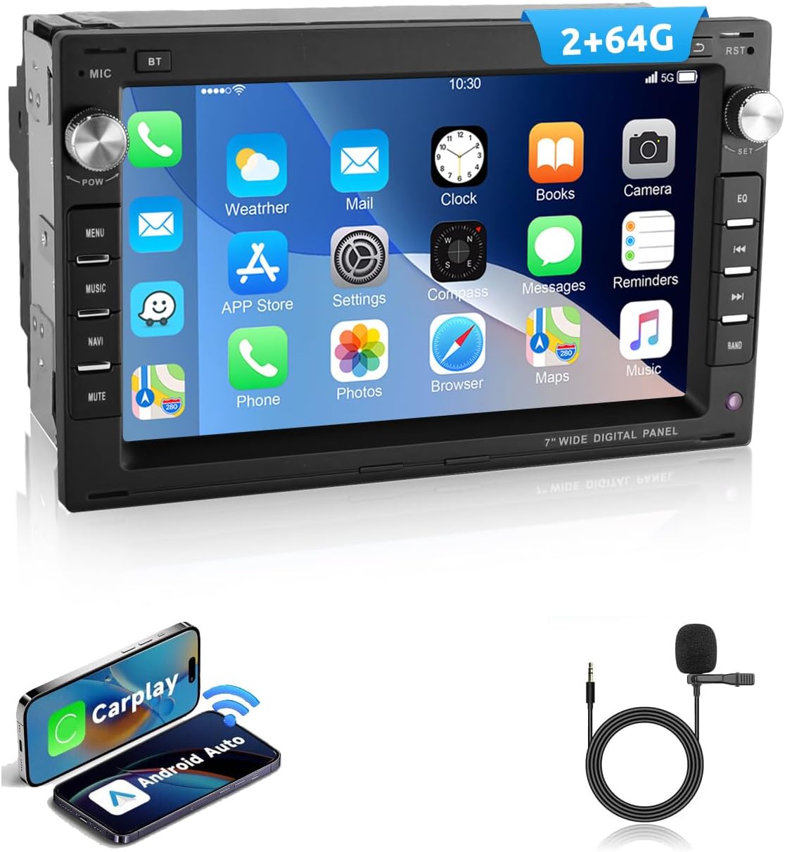Detalle de ESSGOO 7 Zoll CarPlay Android Autoradio