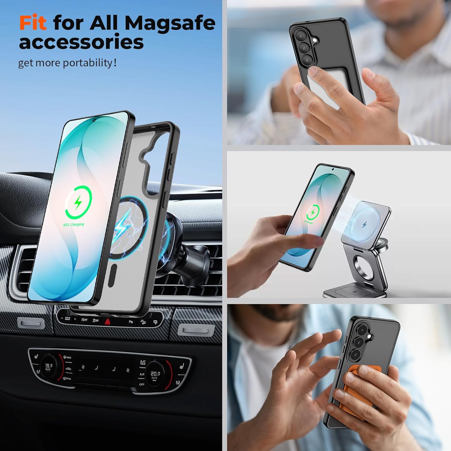 Detalle de SUPFINE Magnetic Case for Samsung Galaxy S26 with Screen Protector — Slim, Military-Grade Drop Protection