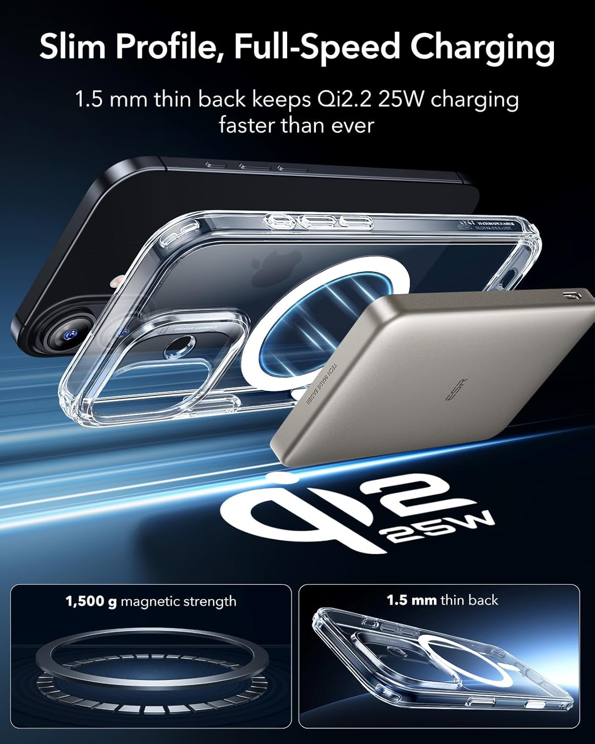 Thumbnail 4 de ESR iPhone 17 Case (Clear) – Military-Grade Drop Protection, MagSafe compatible with Camera Control cover