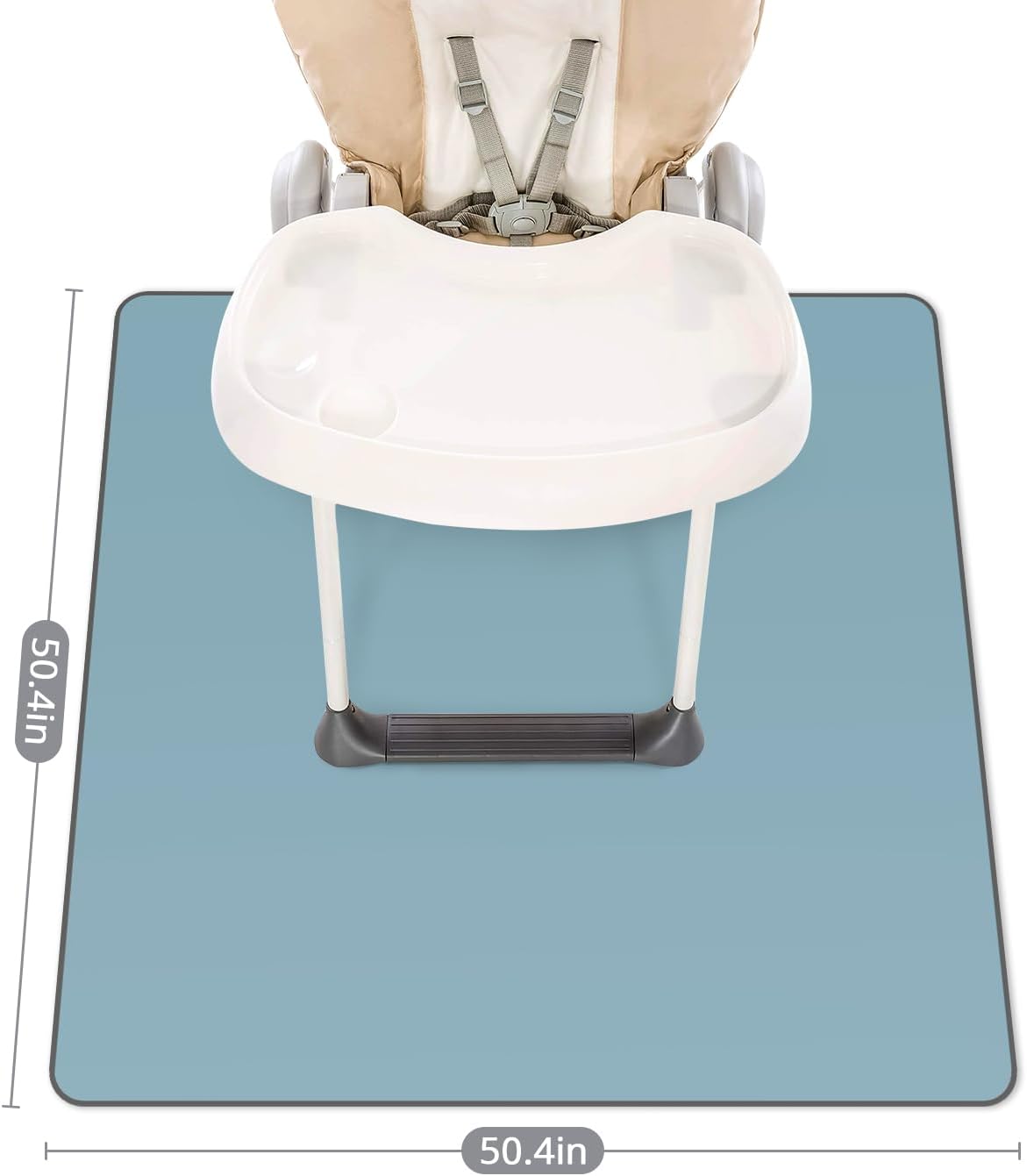 Thumbnail 2 de Blissful Diary Baby Splat Mat for Under High Chair (Slate Blue) – wipeable, waterproof & anti-slip