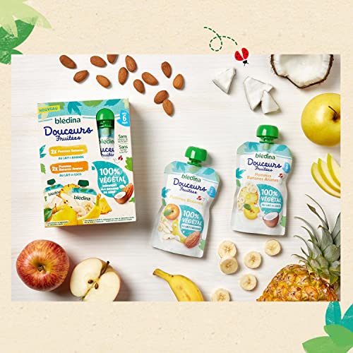 Detalle 2 de Blédina Gourdes Douceurs Fruitées 100% Végétal – Pommes/Bananes (4X(4X90GR))