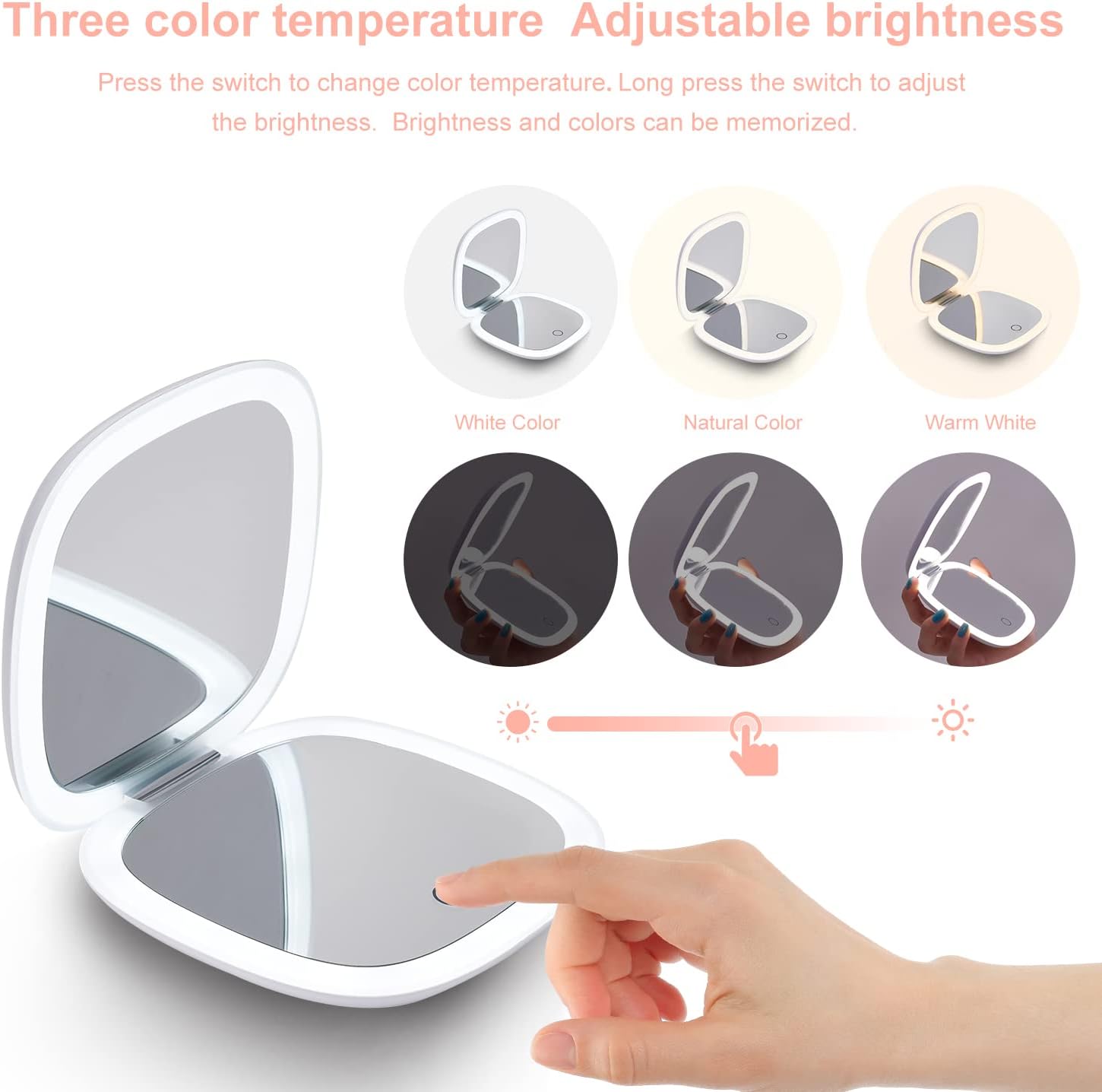 Thumbnail 2 de Mocado Compact LED Magnifying Mirror 4 inch
