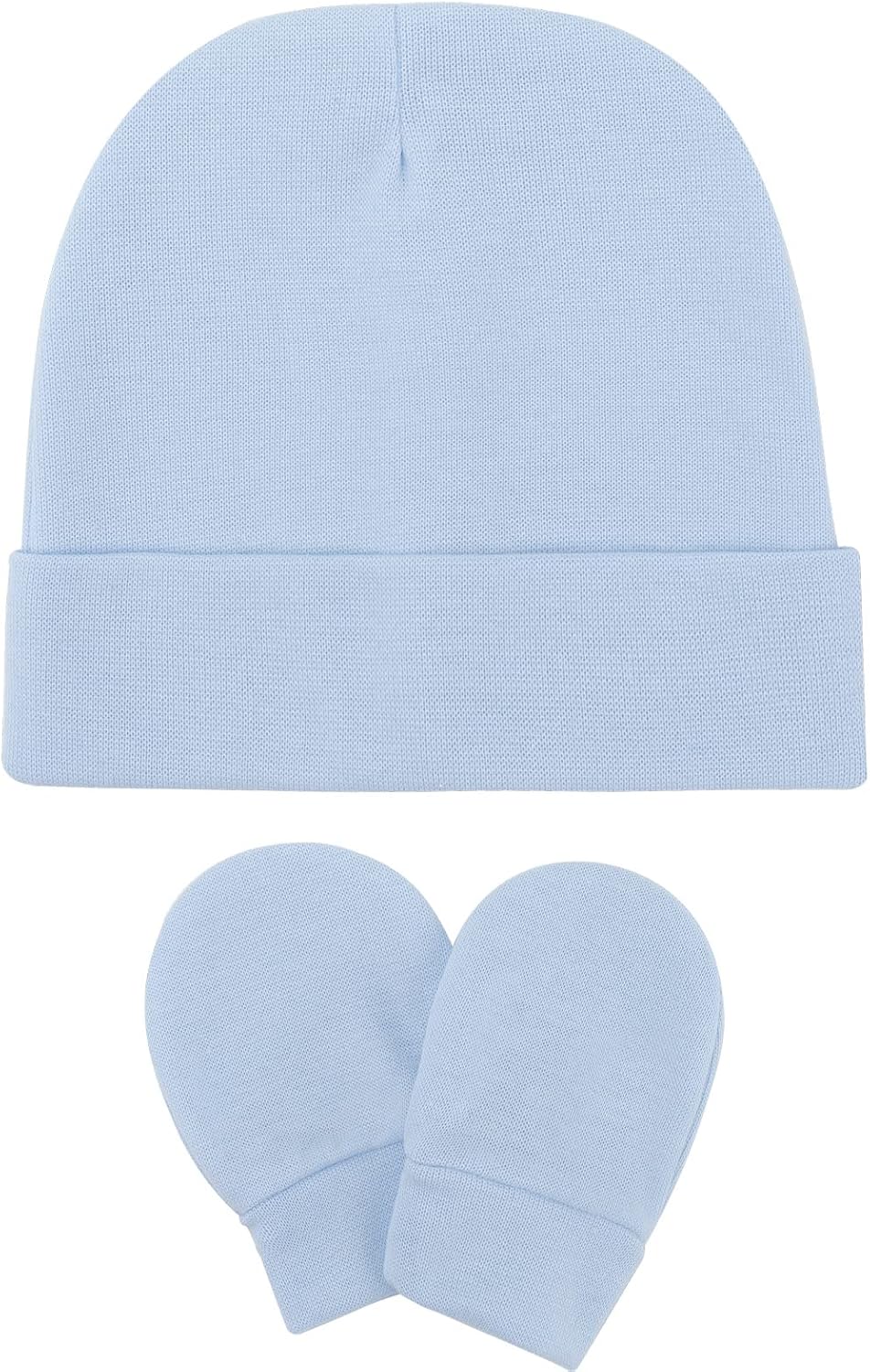 Detalle 2 de DRESHOW Newborn Beanie Hat & Gloves Set for 0–6 Months: 8‑Piece Cotton Essentials