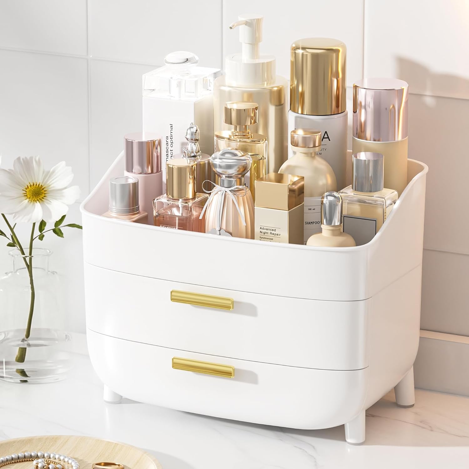 Detalle de Vtopmart 3-Tier Makeup Organizer with Drawers