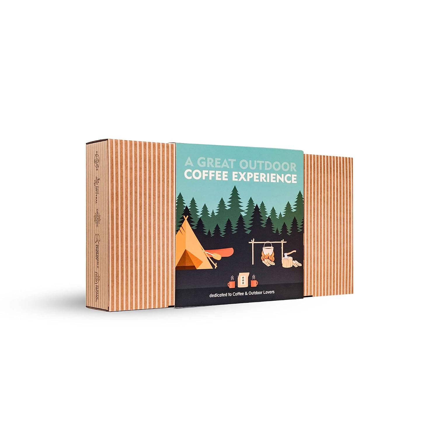 Detalle de Kaffee Geschenk Set zum Außenbereich mit 14 Single-Estate Spezialitäten & Bio Kaffees – für Brauen & Genießen
