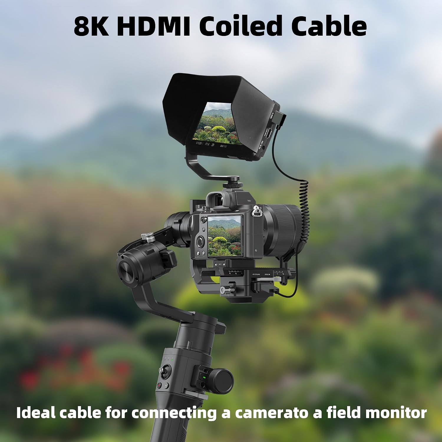 Detalle 2 de RIIEYOCA 8K 90 Degree HDTV to HDTV Coiled Cable – Right Angle, 48Gbps, HDR, 8K60Hz