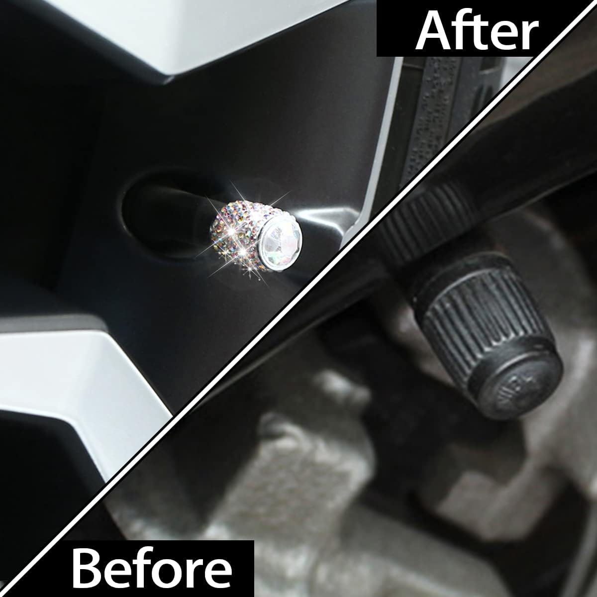 Detalle de Zipelo Crystal Rhinestone Tire Valve Stem Caps