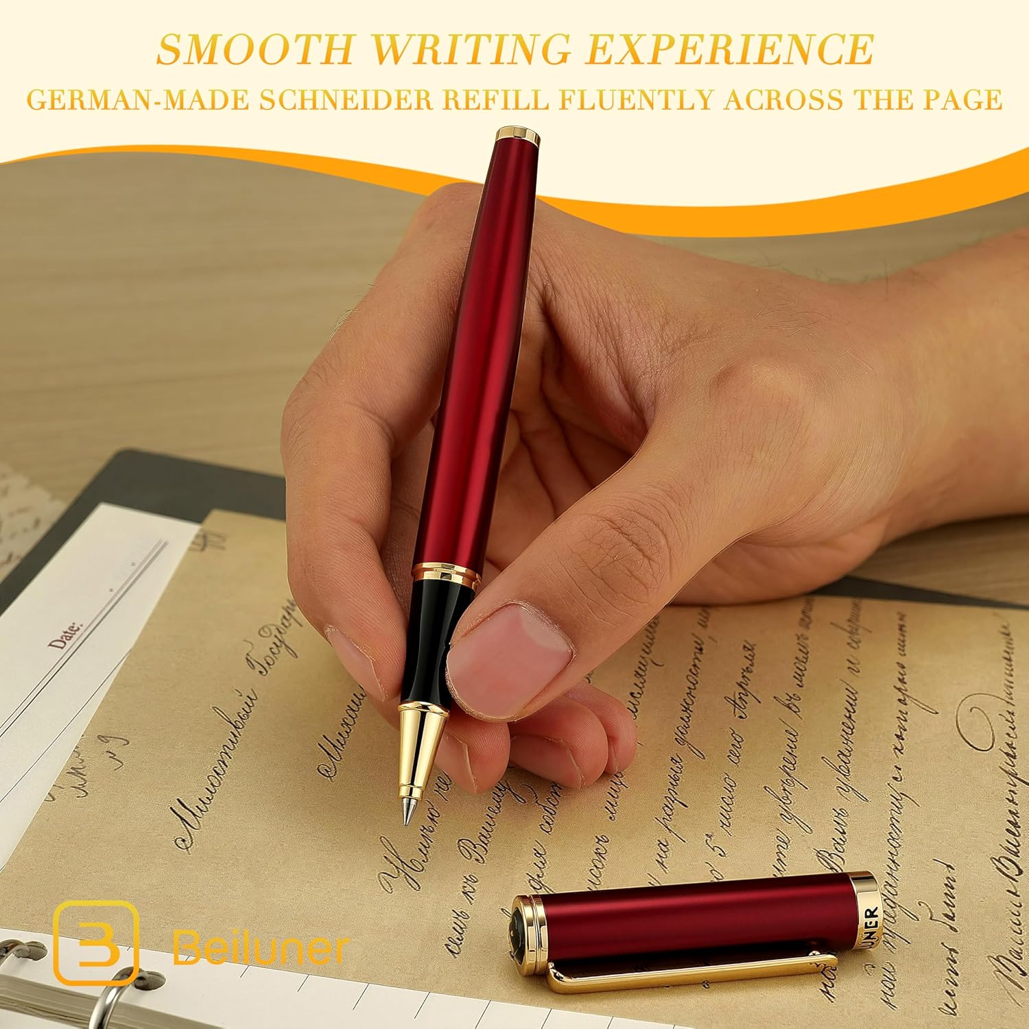 Thumbnail 6 de BEILUNER Penna Rollerball Lusso 24K 📎