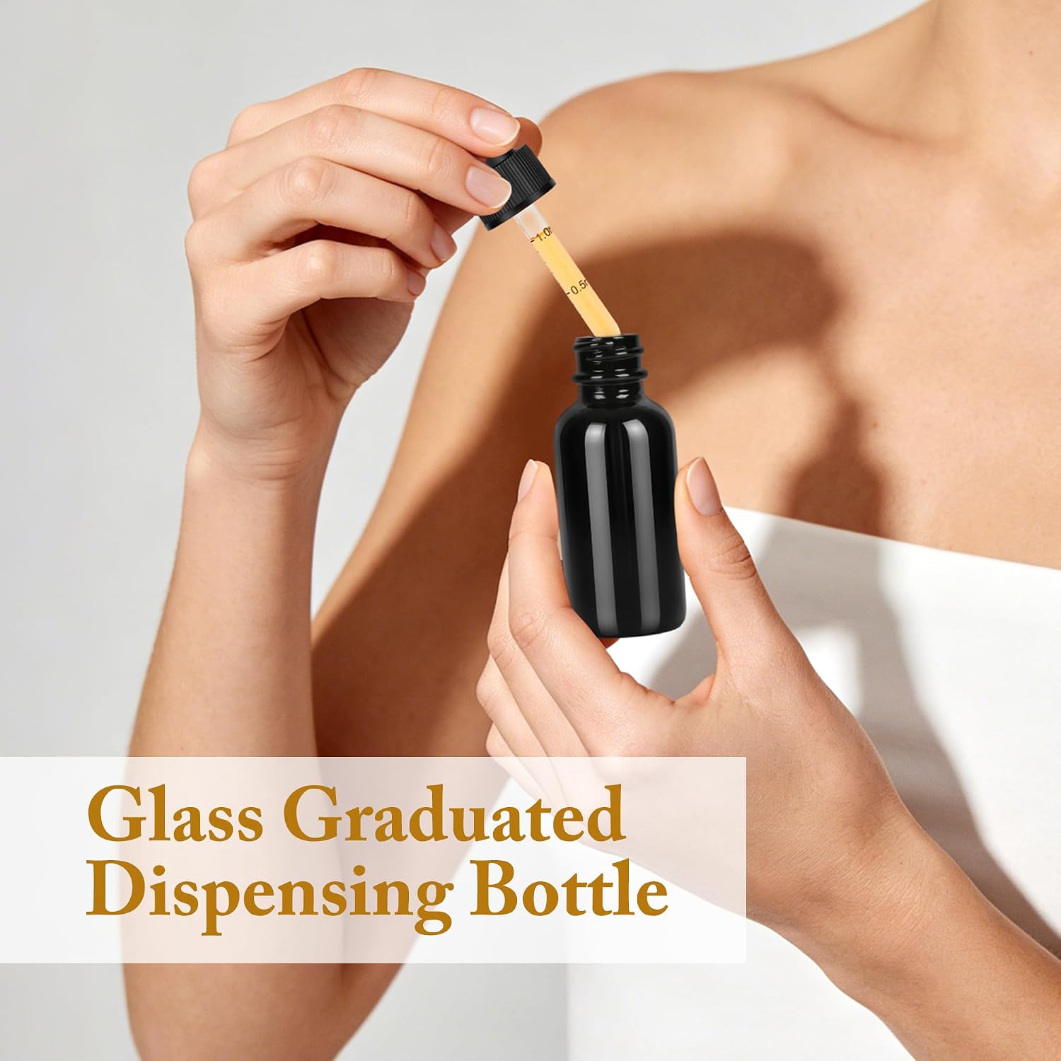 Detalle de EASTHOLGLS U-1-D-48 1 oz UV-Black Glass Dropper Bottles, 48-Pack
