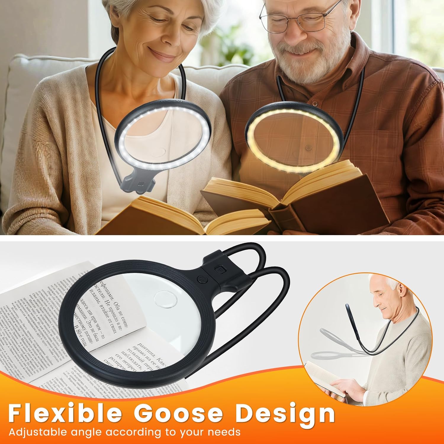 Detalle de ANTREATU 5X 10X Hands Free Magnifying Glass with Light – 3-in-1 for Hobbies