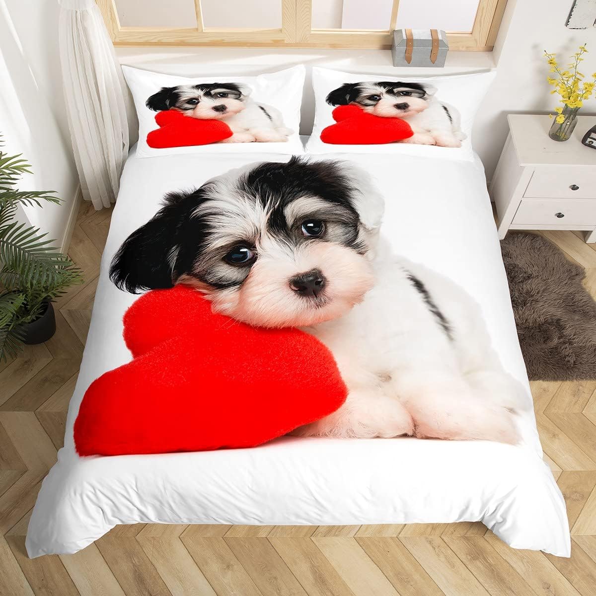 Thumbnail 6 de Loussiesd Schneefeld Wolf Bettwäsche-Set (135x200 cm) mit 3D-Wolfsdruck, Mikrofaser für Kinder