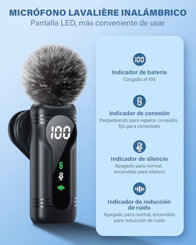 Thumbnail 7 de Newmight Micrófono Lavalier Inalámbrico para iPhone, Android y USB-C