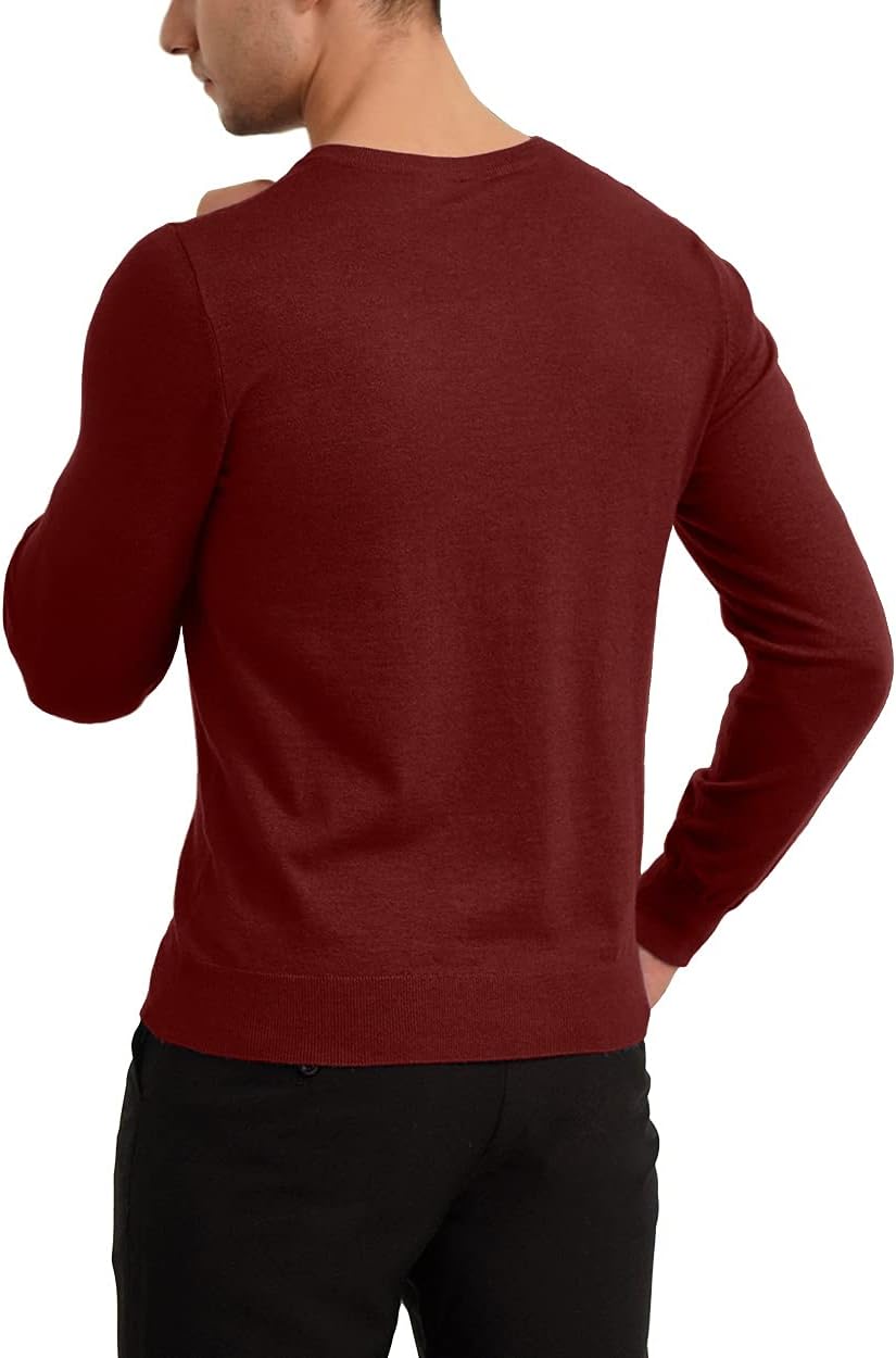 Detalle de KUYIGO Mens Plain V-Neck Jumper Slim Fit Knit