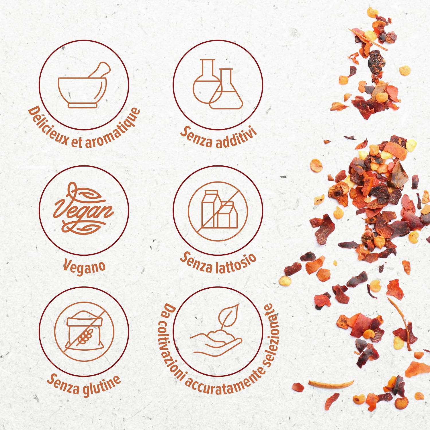 Detalle de Fiocchi di peperoncino Monte Nativo (500 g) – peperoncino in fiocchi, speziato e versatile