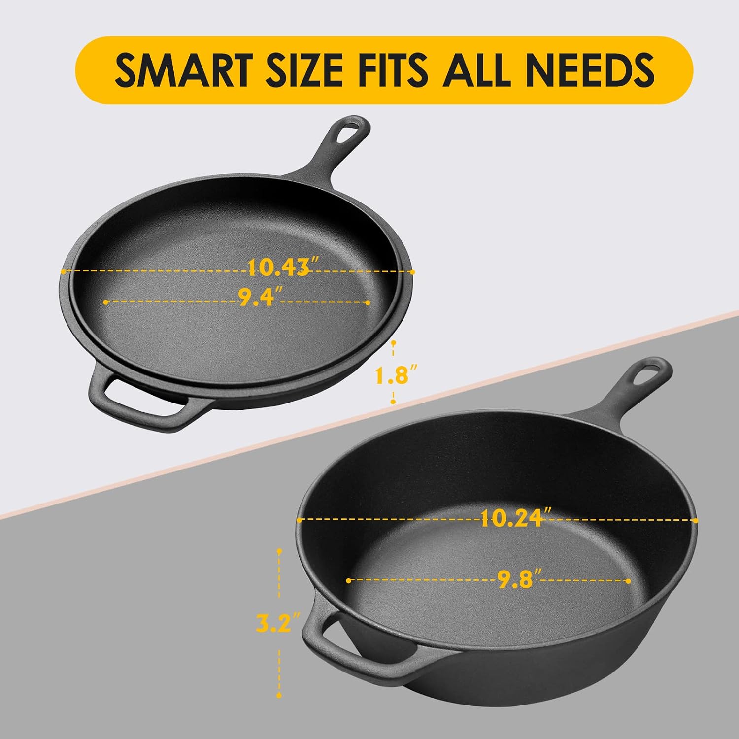 Detalle 2 de EDGING CASTING 2-in-1 Cast Iron Dutch Oven 3 QT