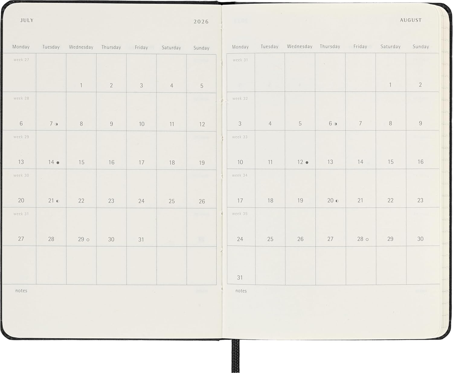 Thumbnail 5 de Moleskine Weekly Planner Agenda Semanal 2026 12 meses
