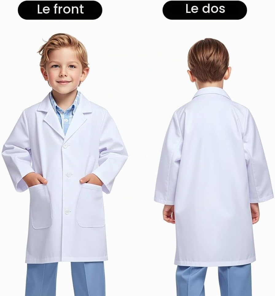 Detalle de BSBUY kinderlabojas voor wetenschapsspel met bril, identiteitskaart en vergrootglas