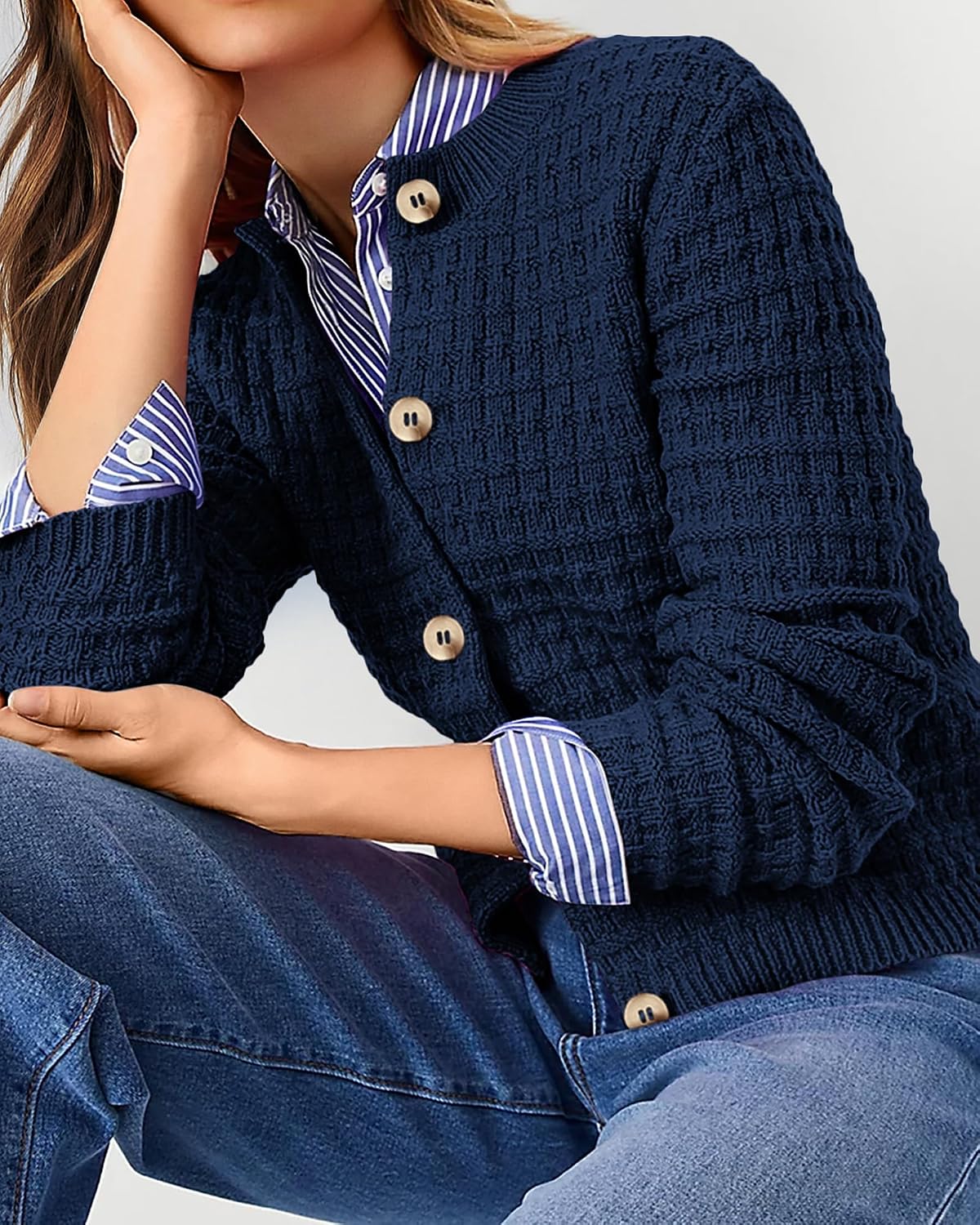 Thumbnail 5 de PRETTYGARDEN Knit Cardigan Sweater S
