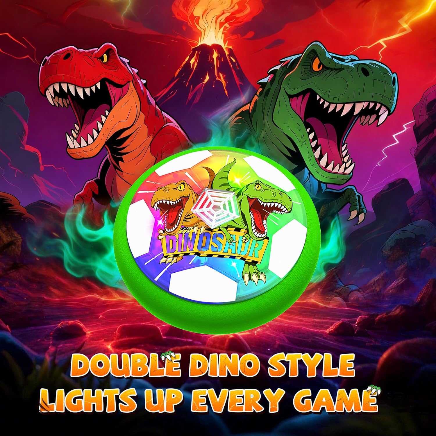Thumbnail 5 de Dinosaur Toys Glowing Hover Soccer Ball for Boys (Light Up Dino Air Hover Ball, Indoor/Outdoor)