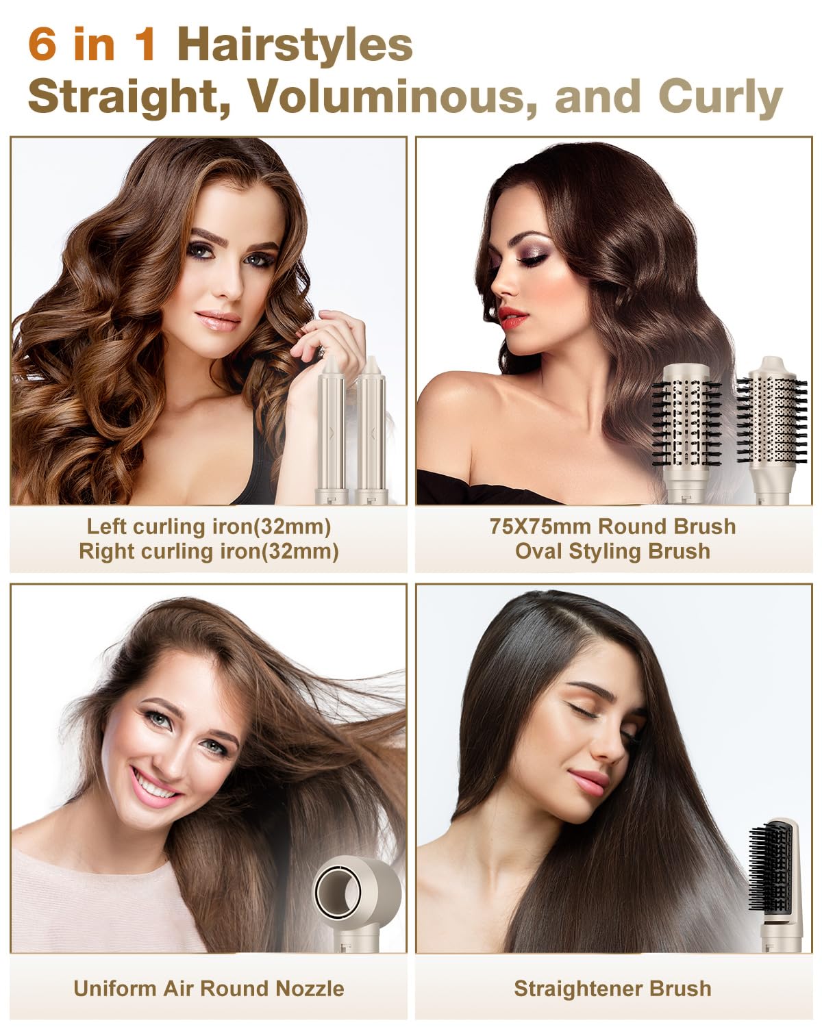 Thumbnail 1 de 7MAGIC 6-in-1 Hair Styler Brush 110,000 RPM 💇♀