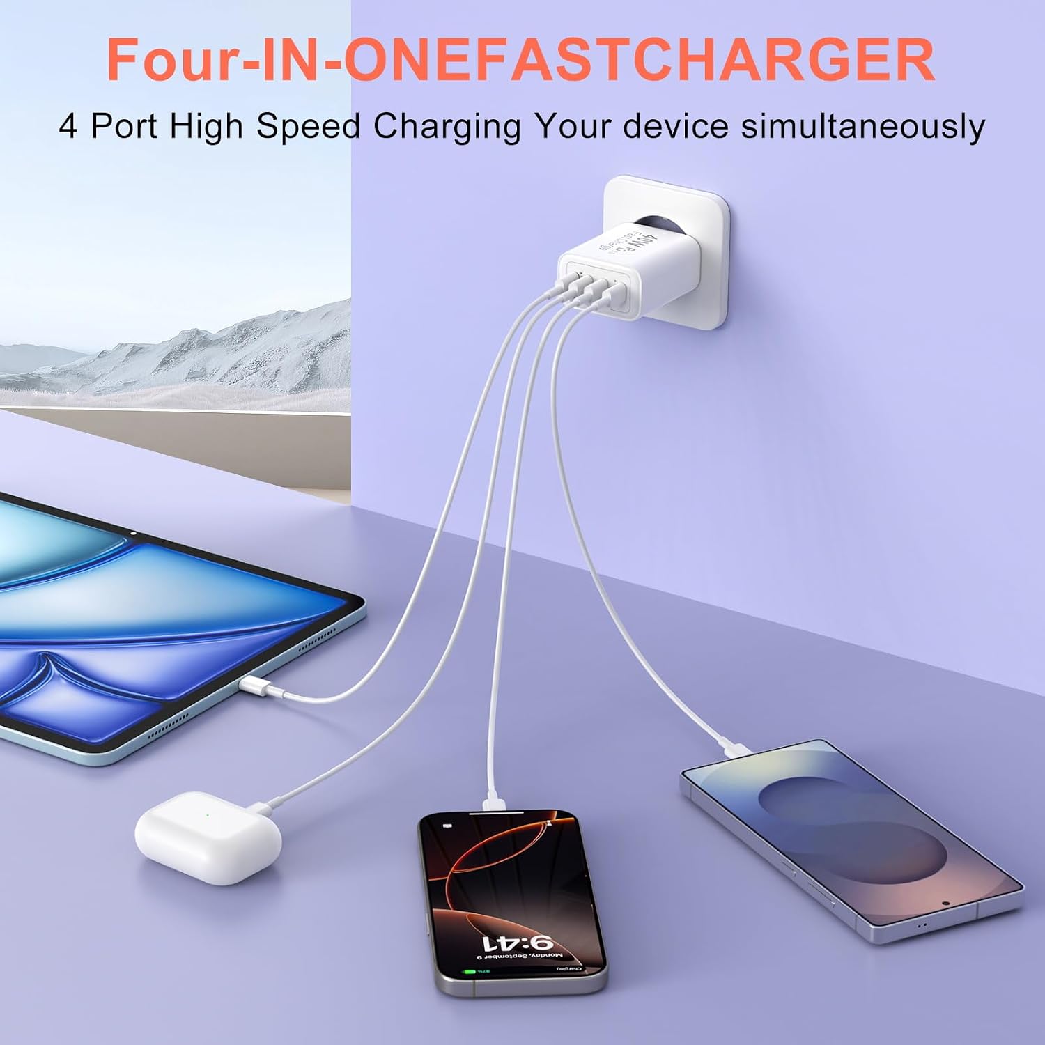Detalle 2 de 40W USB-C Vierfach-Ladegerät 2er Pack