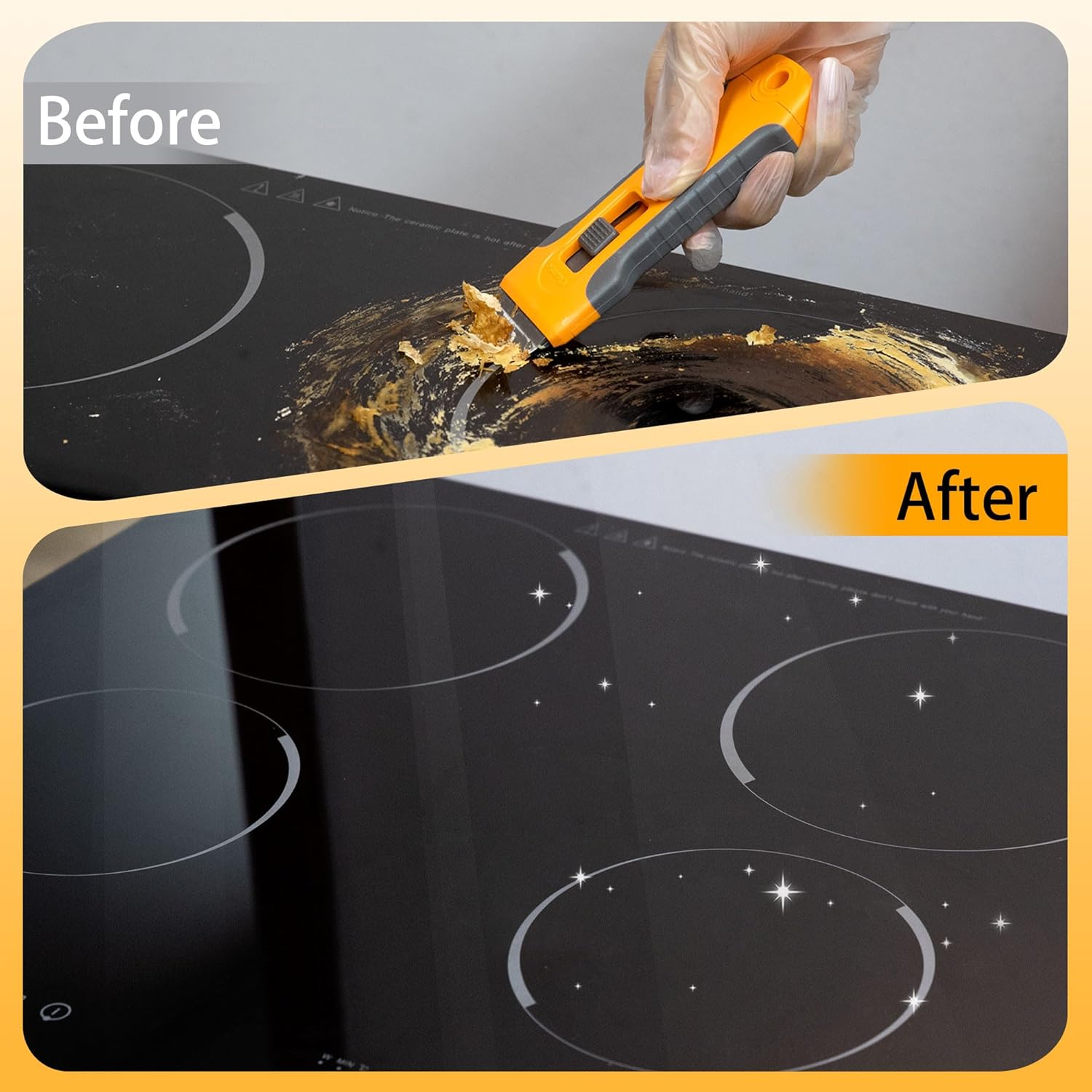 Detalle 2 de Glasschaber Herdkratzer mit 15 Ersatzklingen im Griff – Cleanse