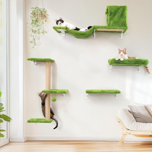 Detalle de FUKUMARU Cat Wall Furniture Set 16-inch wall cat gym 🐱