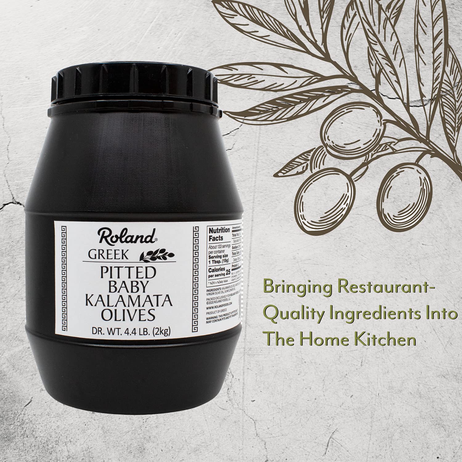 Detalle 2 de Roland Foods 71716 Pitted Baby Kalamata Olives, 4.4 lb from Greece