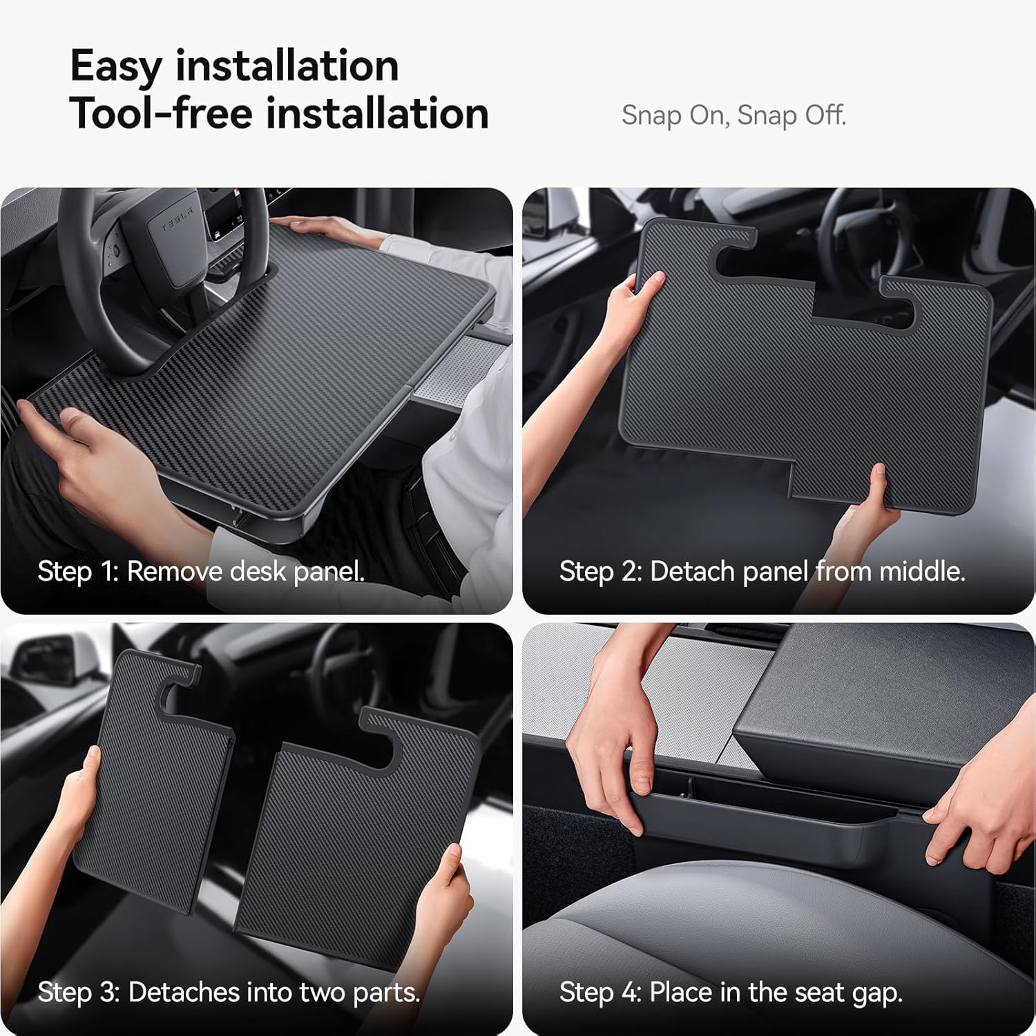 Detalle 2 de YONZEE 2-in-1 Car Steering Wheel Desk Tray — Organizer
