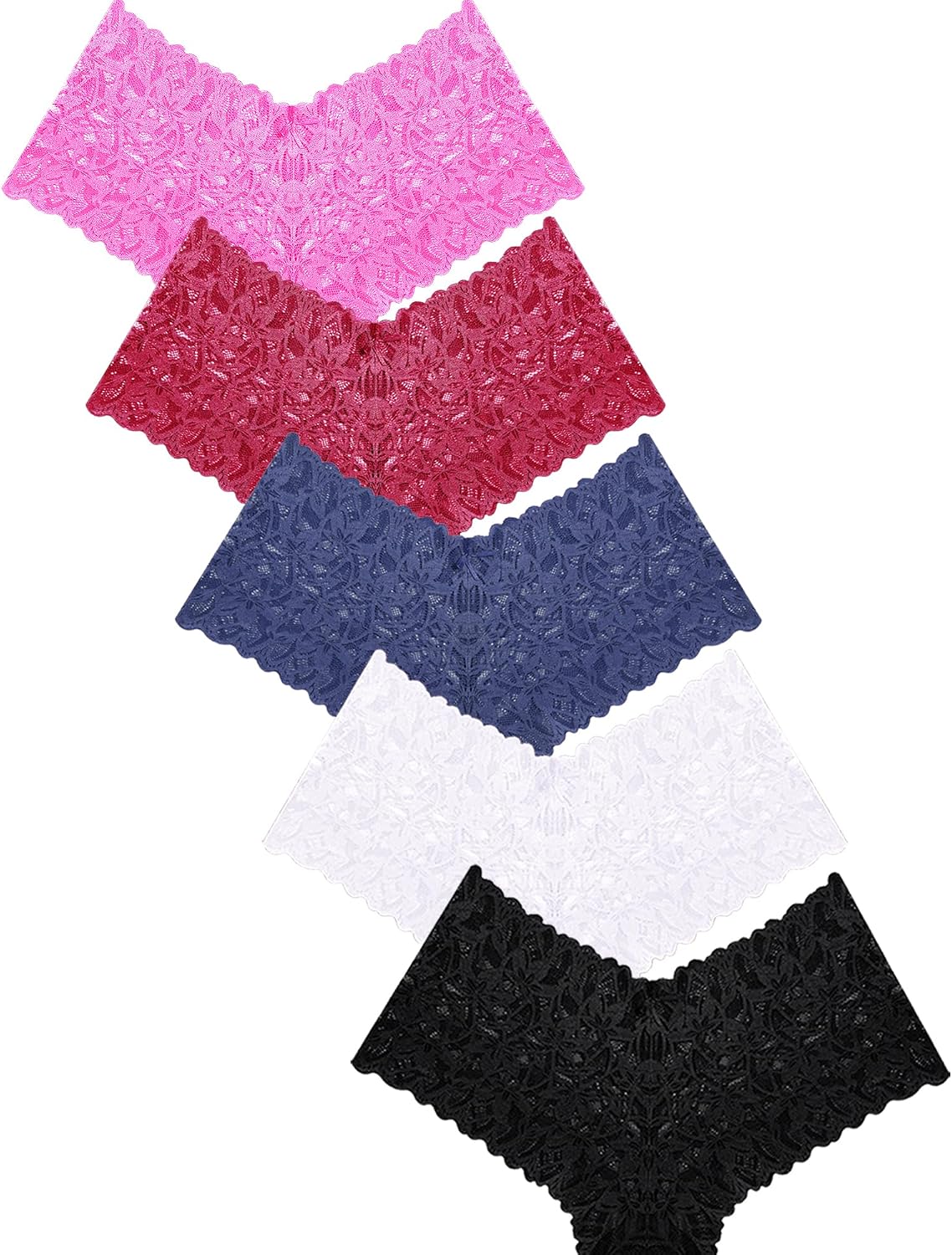 Detalle de READY TO LOVE Women's Lace Boyshort Underwear 5-Pack