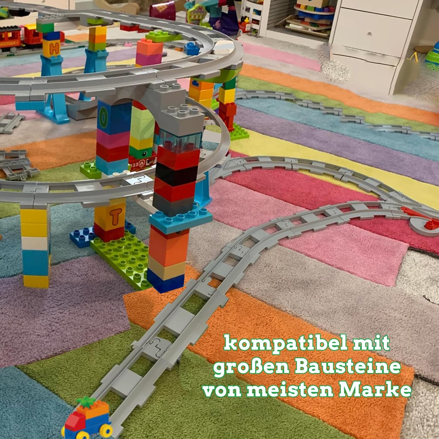 Thumbnail 5 de Cabeeskii Bausteine Schienen Set 32 Teile 🚂