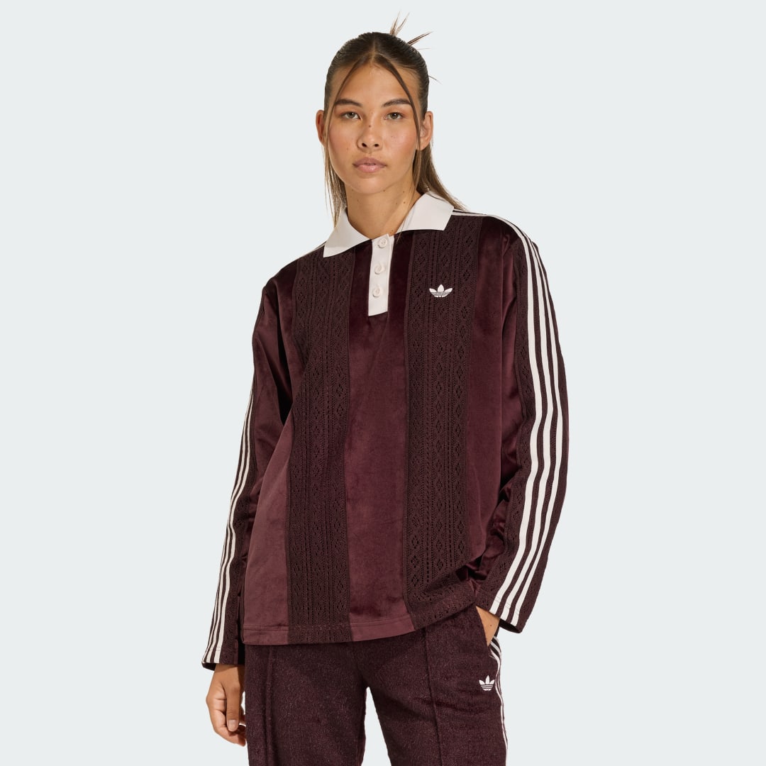 Detalle de Camiseta de manga larga de fútbol invierno Adidas Originals (burdeos)