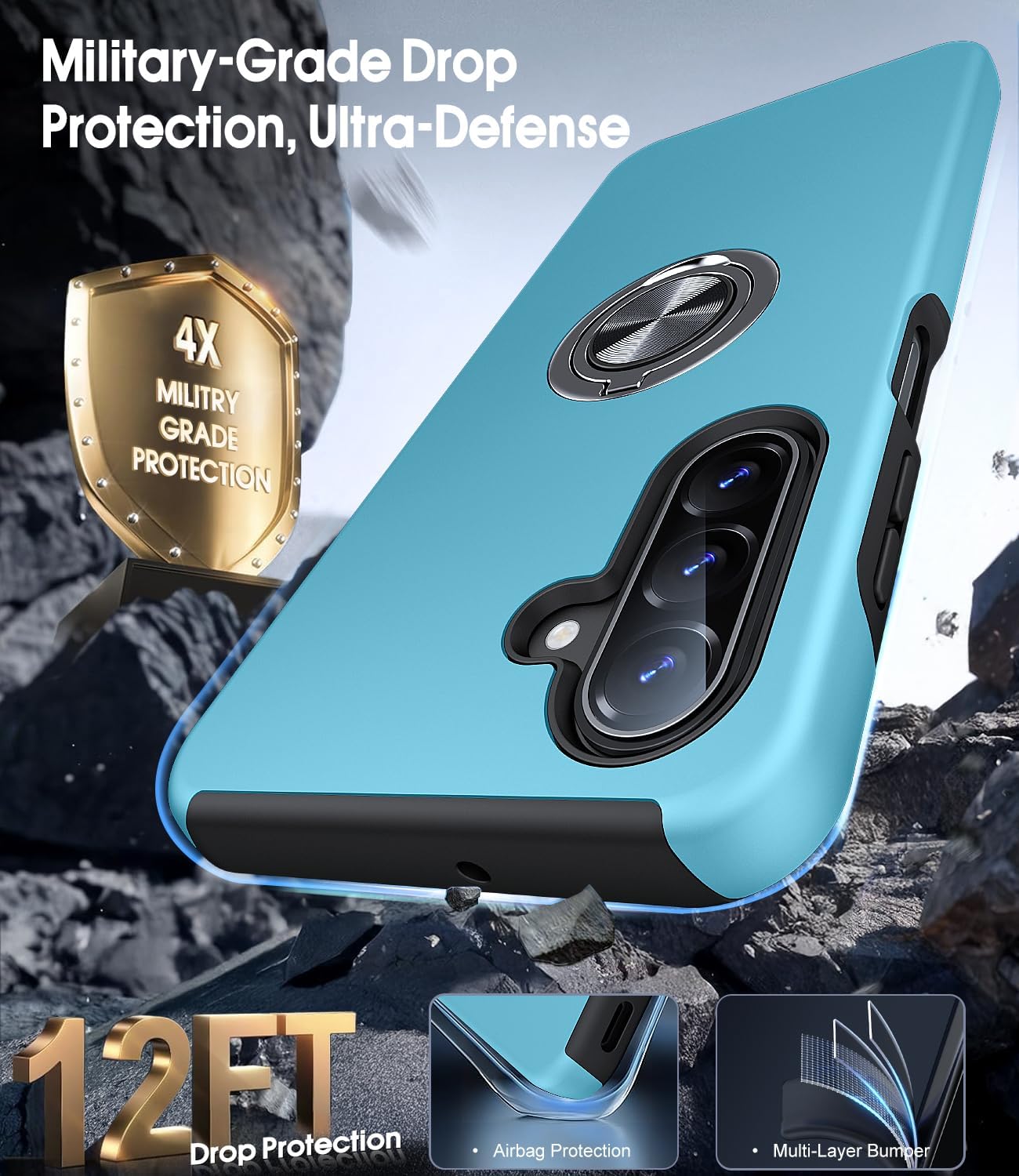 Detalle de AOUIA A17 case with 2-pack screen protectors