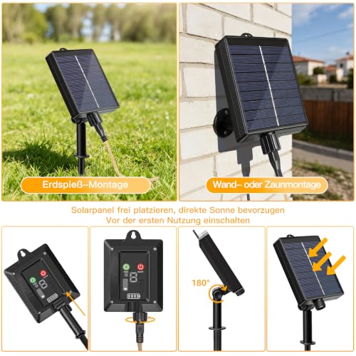 Thumbnail 6 de Ollny Solar Lichterkette Outdoor 8 m mit 16 LED Glühbirnen – warmweiß, 8 Modi