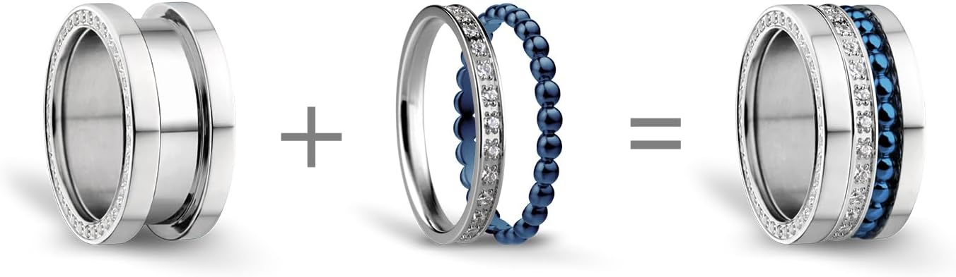 Thumbnail 1 de Bague BERING pour femme en argent brillant – Arctic Symphony, acier inoxydable, Twist & Change