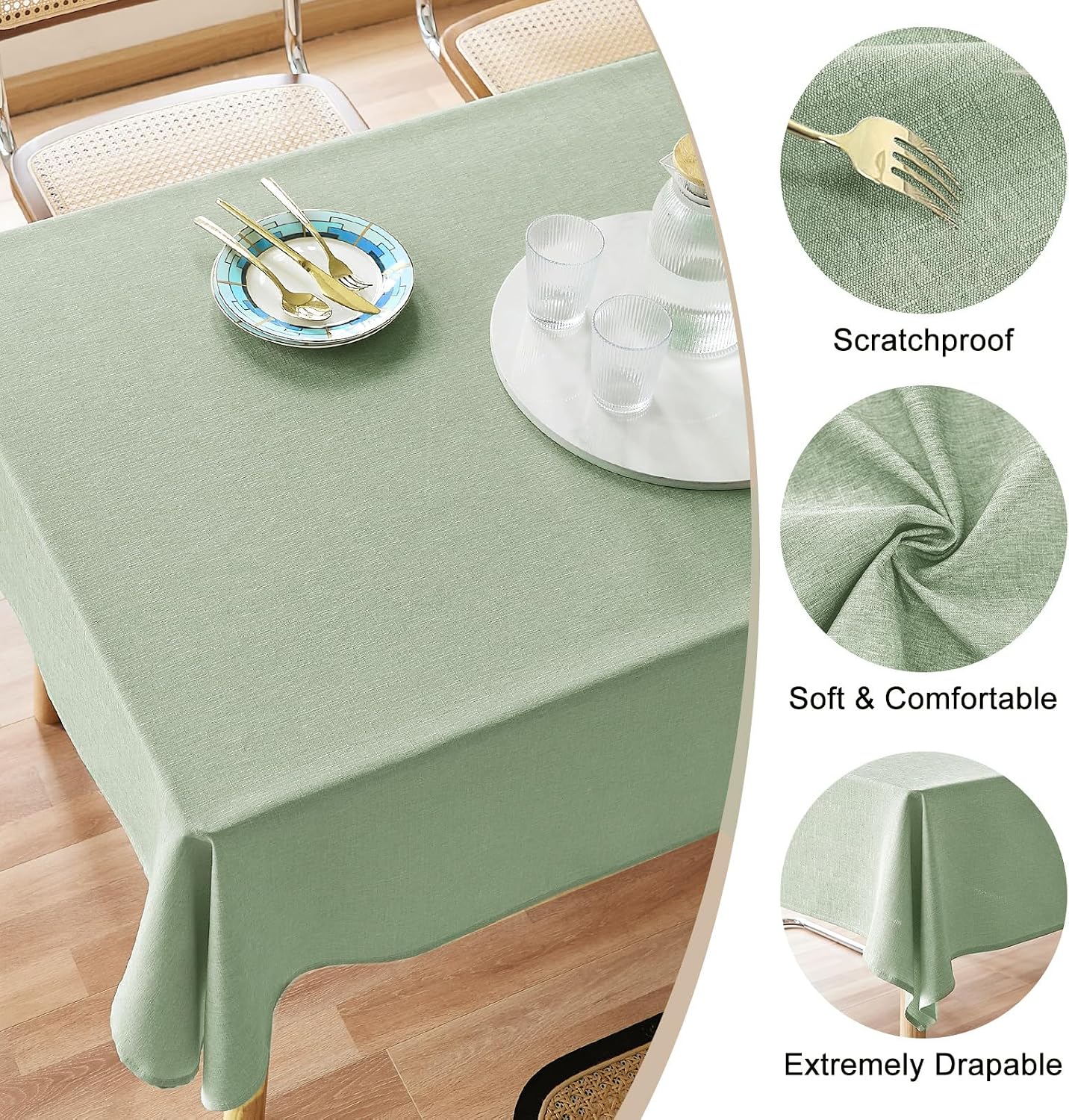 Detalle 2 de AUSSPVOCT Textured Tablecloth, 52 x 70 Inches