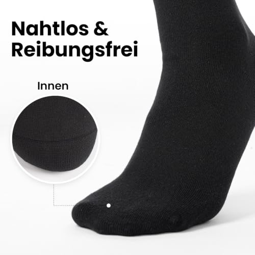 Thumbnail 3 de SukModen Diabetiker-Socken Herren & Damen – 10 Paar, ohne Gummibund, weiche Baumwolle, nahtloser Zehenbereich, Schwarz