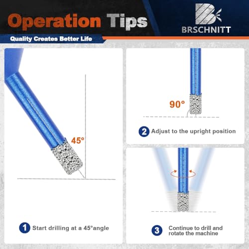 Detalle de Diamond Core Drill Bit Set by BRSCHNITT: Tile Hole Cutter Kit with M14 Thread and Diamond Blade