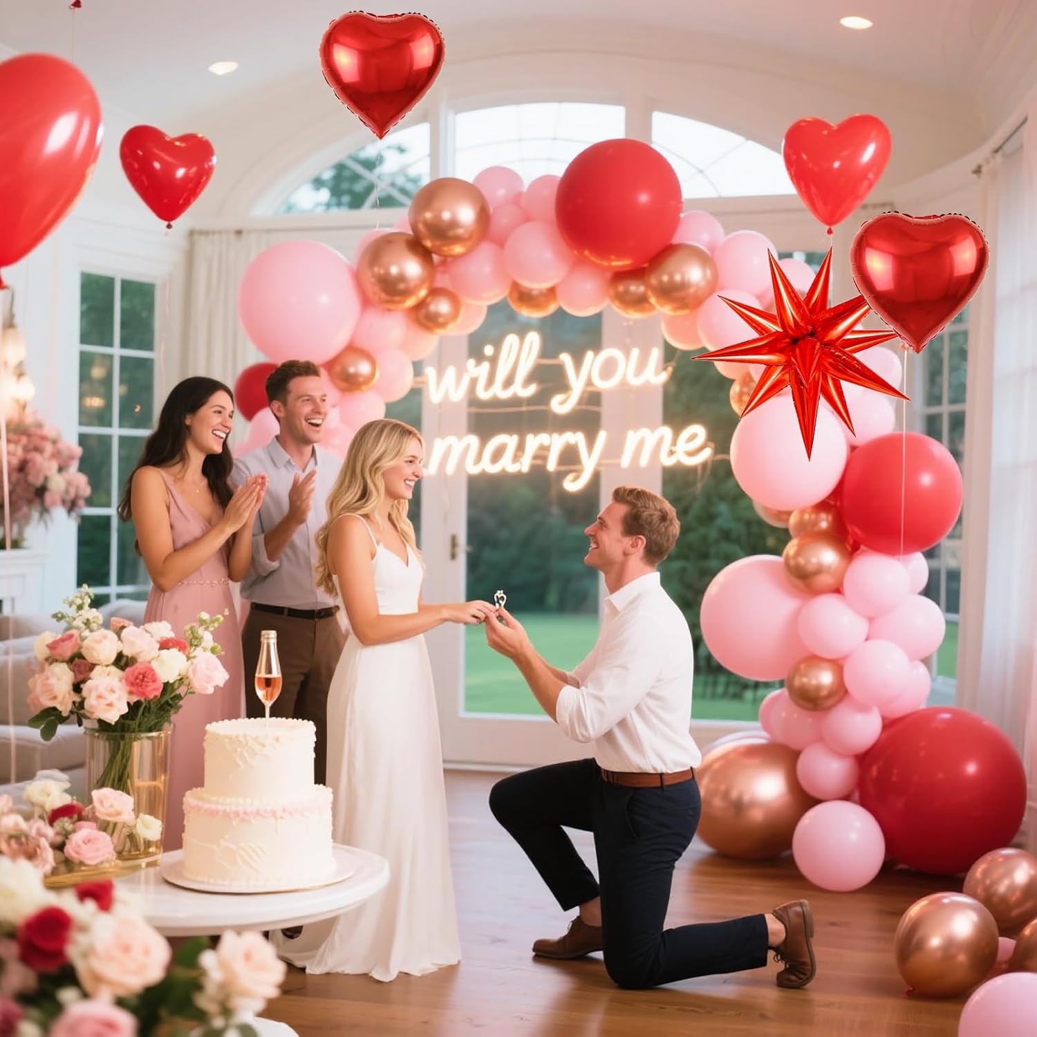 Thumbnail 6 de KARLURE Mothers Day Balloon Arch Kit (Pink, Red & Rose Gold) — 138-Piece Heart Balloon Garland