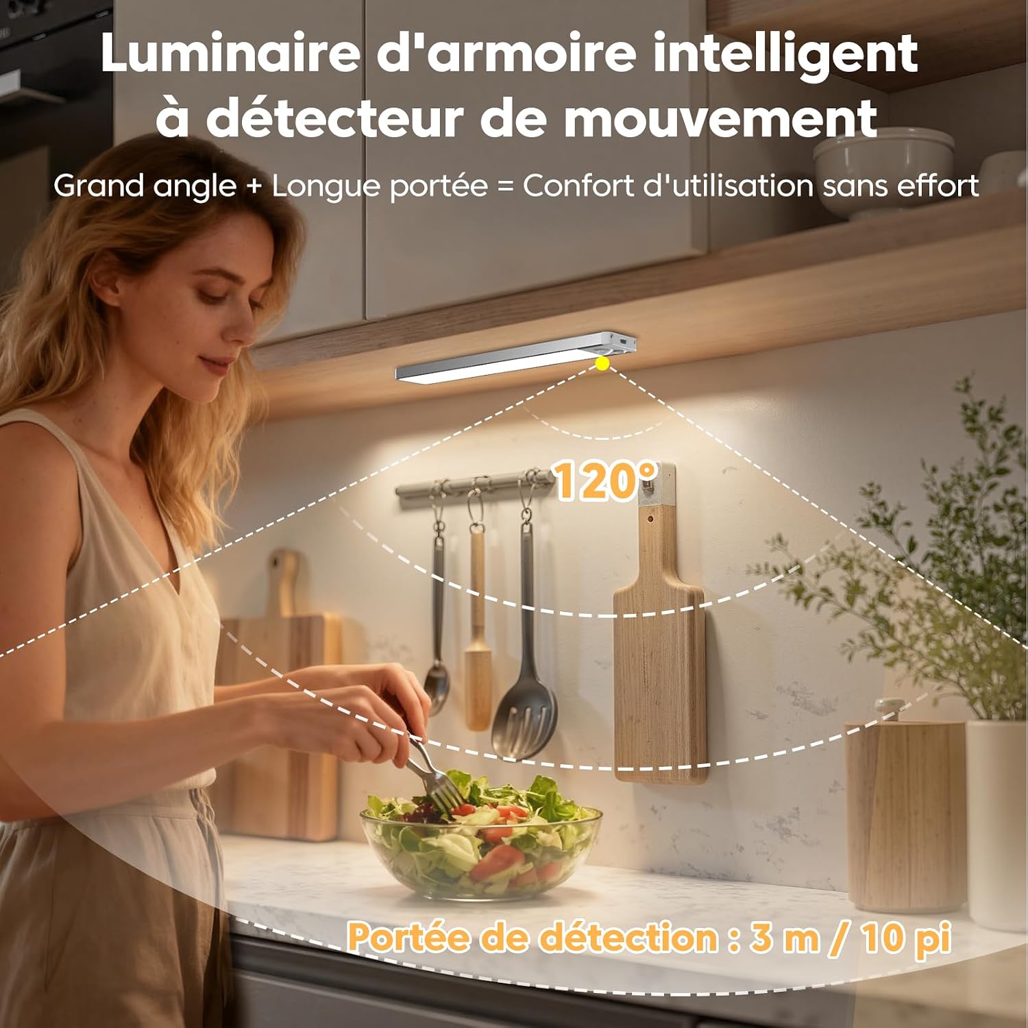 Thumbnail 1 de 3 Pack Lumière Cuisine Sous Meuble 20 cm avec Détecteur de Mouvement – FILIYANO