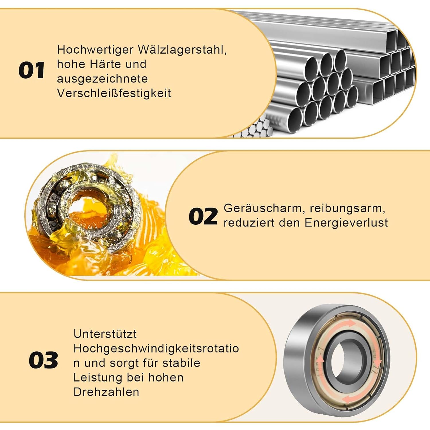 Thumbnail 3 de 50 Stück 608ZZ Kugellager 8x22x7 mm