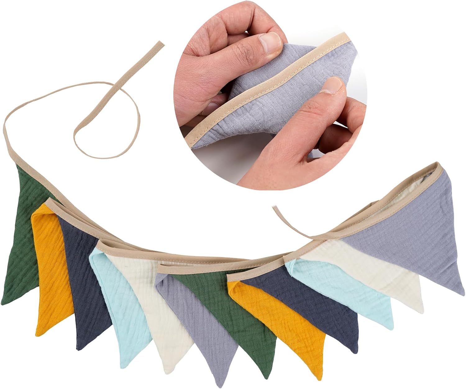 Detalle 1 de G2PLUS Muslin Bunting 12pc Nursery Banner
