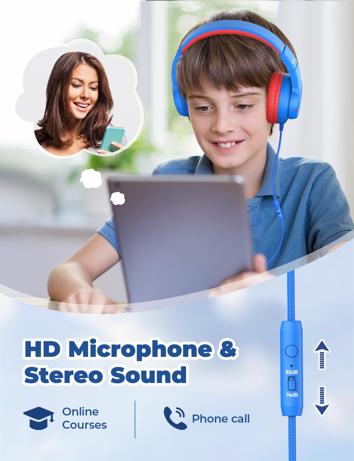 Thumbnail 3 de iClever HS19 Kids Headphones, Safe Volume 3.5mm
