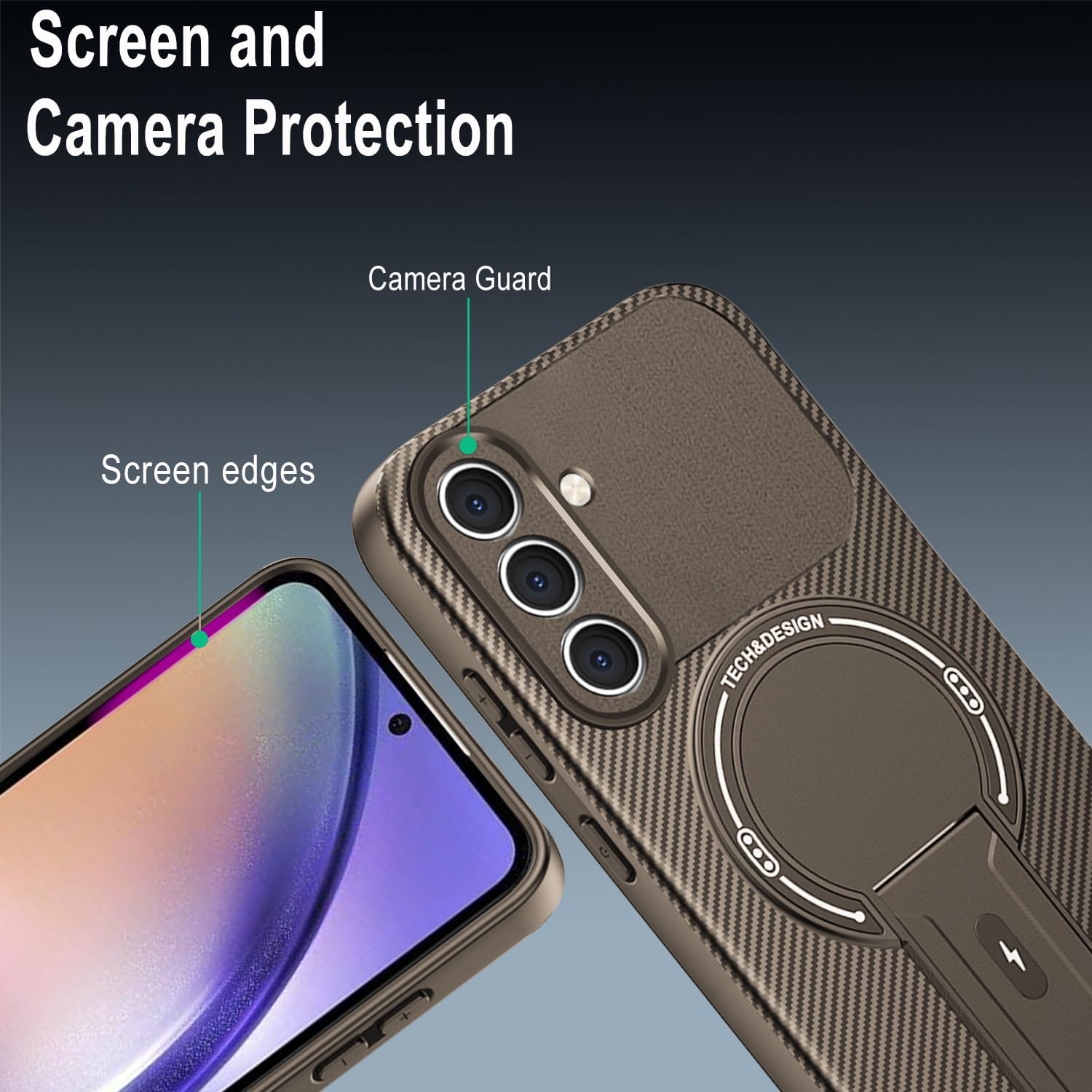 Thumbnail 6 de Asuwish Carbon Fibre Case with Tempered Glass for Samsung Galaxy S24 FE 5G