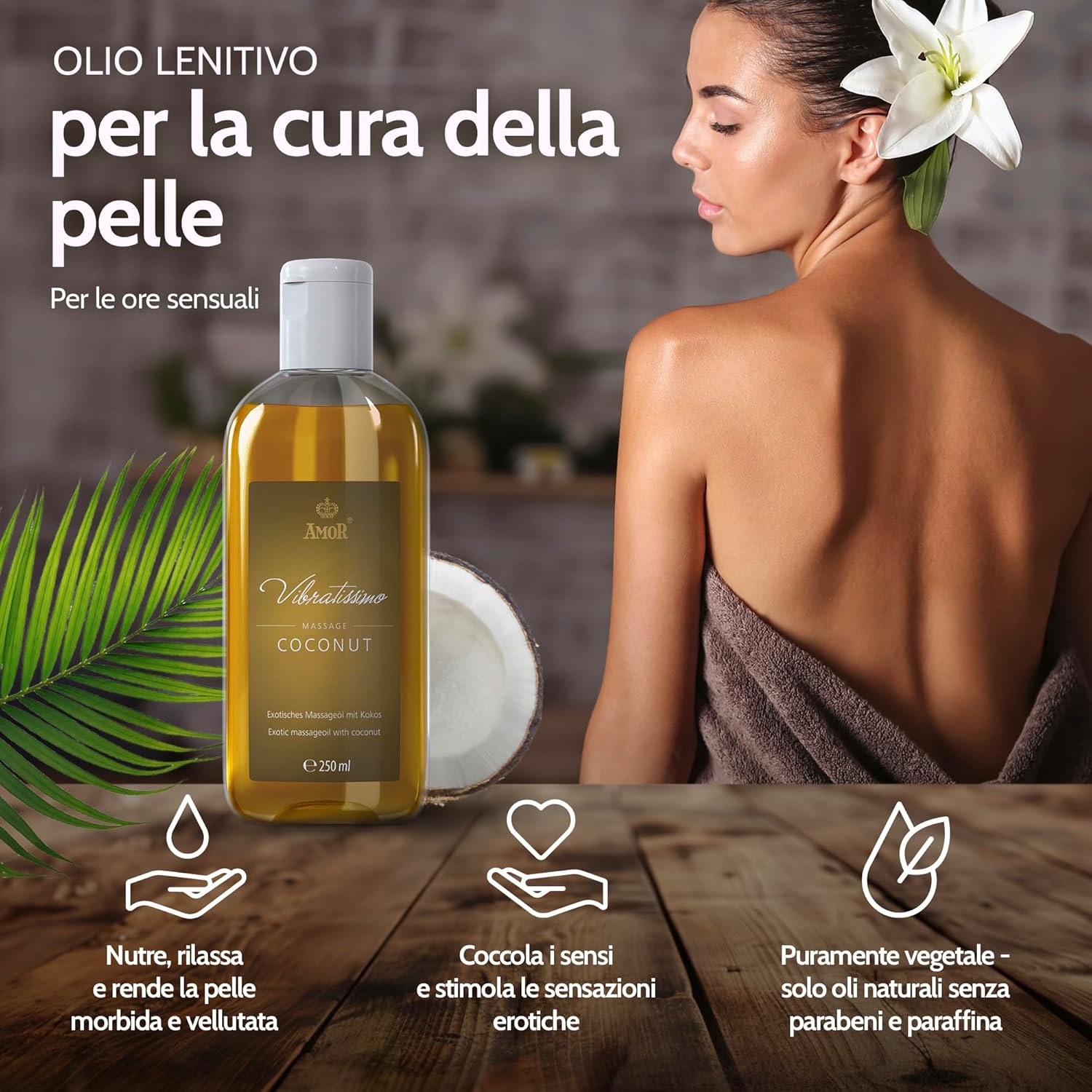 Detalle de Vibratissimo Coconut 250 ml olio da massaggio