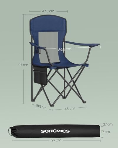 Thumbnail 2 de SONGMICS Juego de 2 Sillas de Camping Transpirables y Portátiles GCB028Q01 – Azul Marino