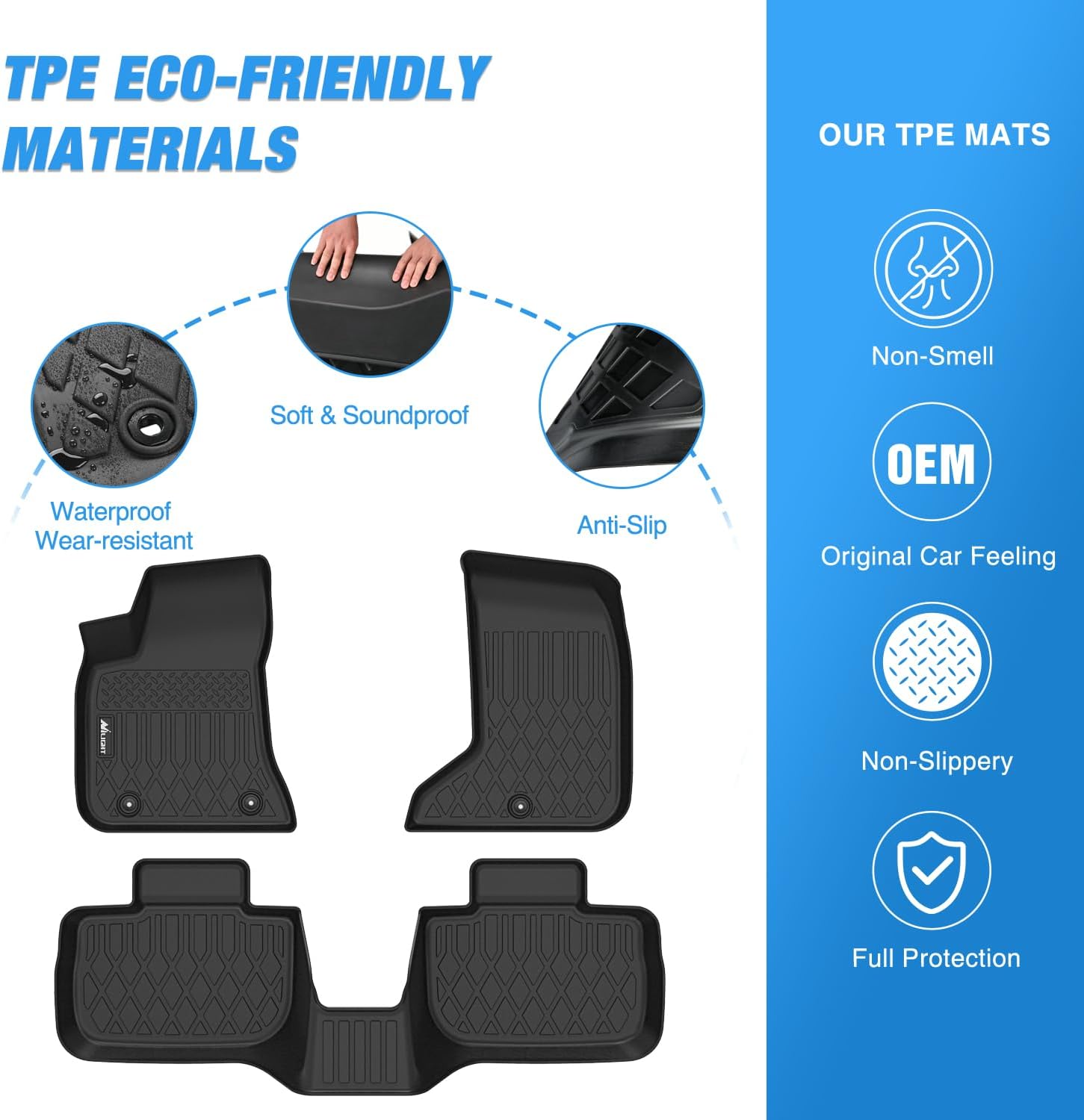 Detalle 1 de Nilight TPE Floor Mats for Charger AWD